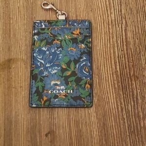 Coach luggage tag blue  floral